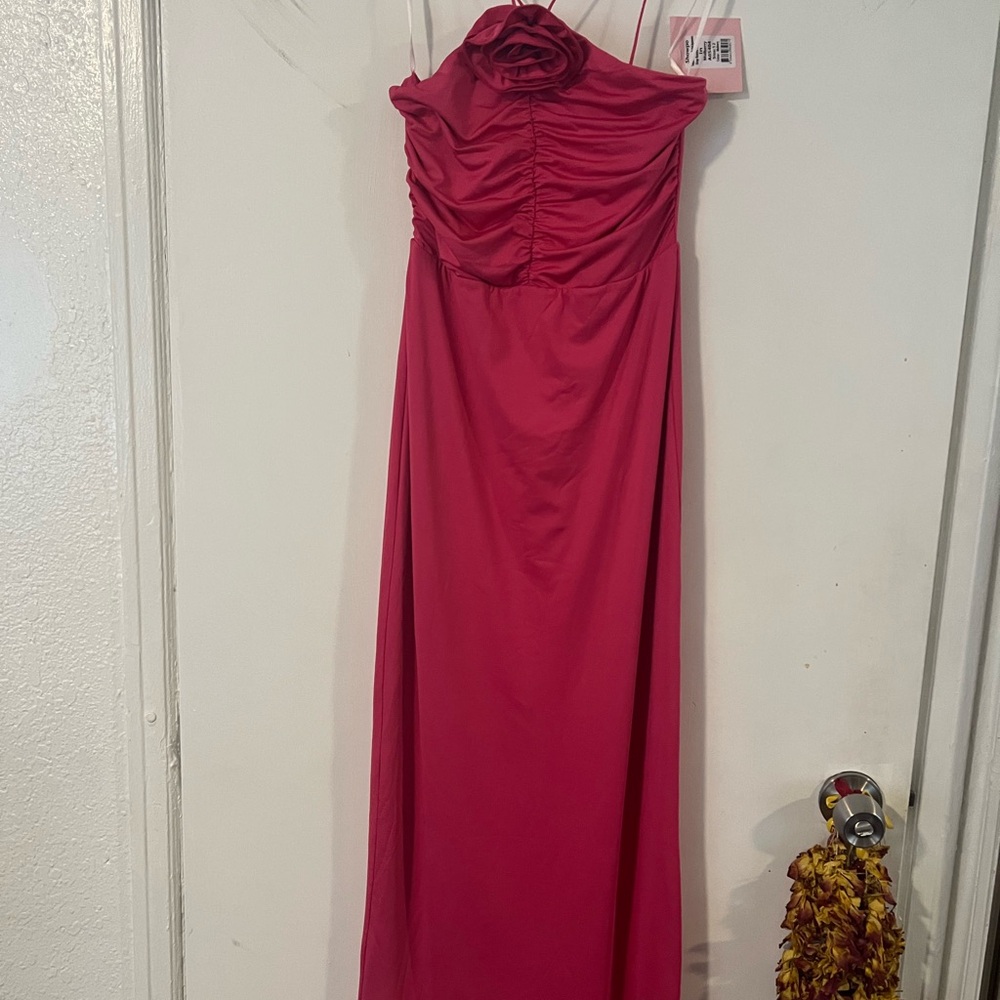 Elegant Pink Strapless Dress
